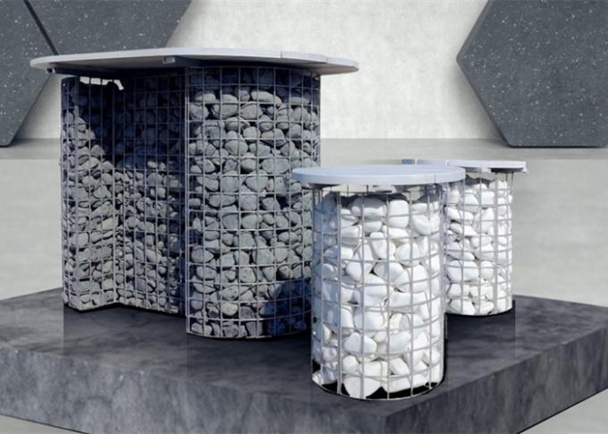 Pvc Coated Metal Gabion Baskets / Gabion Stone Cages Long Life Span