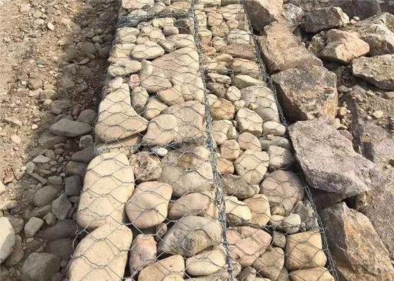 Galvanized Metal Gabion Cage 2x1x1m with 80x100mm Hexagonal Mesh