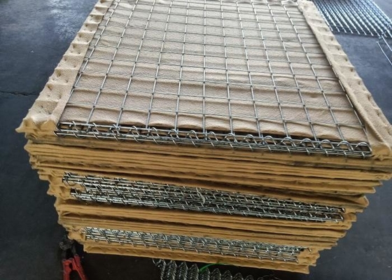 Galvanized Gabion Basket 76.2x76.2mm Hole Size with 300g/m2 Geotextile