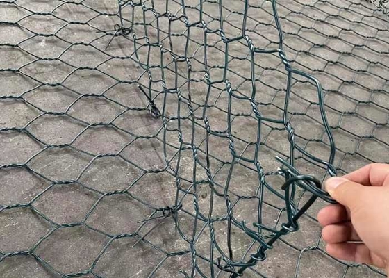Light Blue 2.4mm PVC Coated Gabion Wire Mesh For Civil Engineering