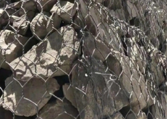 Gray PVC Coated Gabion Box 2.8mm Wire Diameter for River Protection