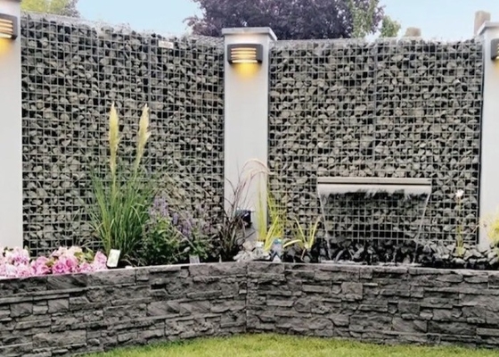 75mmx75mm Welded Mesh Gabions Baskets With Stone For Garden Decoration