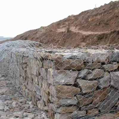 Retaining Wall Gabion Basket - Hexagonal Mesh Galvanized Steel Wire Box for Stability