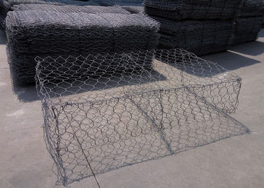 Heavy Galvanized Metal Gabion Baskets , Metal Cage Filled With Rocks
