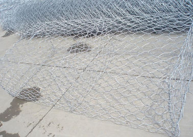 Galfan Coated Metal Gabion Baskets , Woven Gabion Baskets Easy Installation