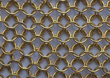 Brass Metal Ring Mesh 0.7-3mm Wire Diameter for Decorative Curtains