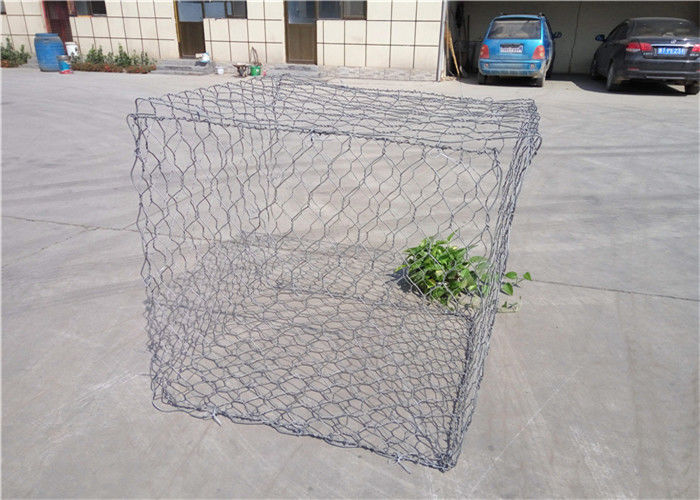 Silver Color Decorative Gabion Baskets / Galvanised Steel Stone Cage
