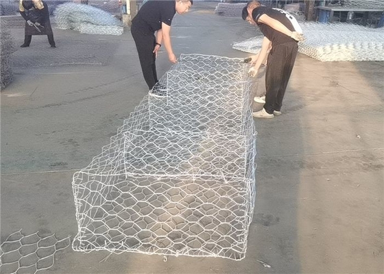 Galvanized Metal Gabion Cage 2x1x1m with 80x100mm Hexagonal Mesh