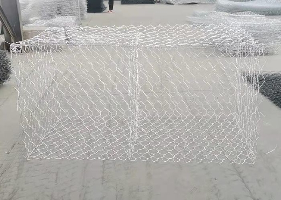 Galvanized Wire Mesh Gabion Baskets 60mm*80mm Openings For Flood Control