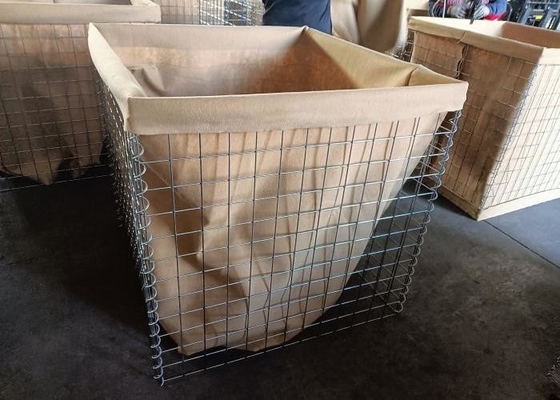 Galvanized Gabion Basket 76.2x76.2mm Hole Size with 300g/m2 Geotextile