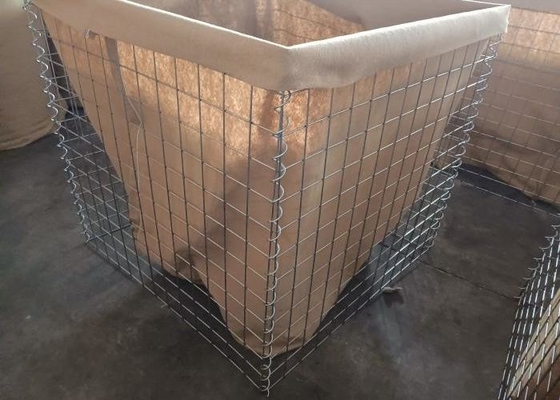 Military Sand Barriers 4mm Spiral Zn Coated 2mm Geotextile