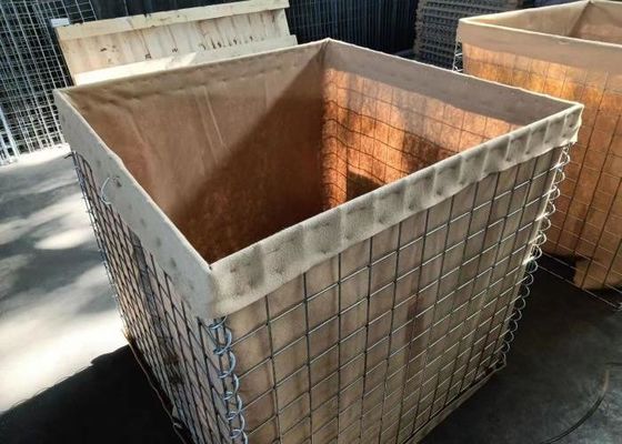 76.2x76.2mm Galvanized Welded Mesh Gabion Barrier for  Defense