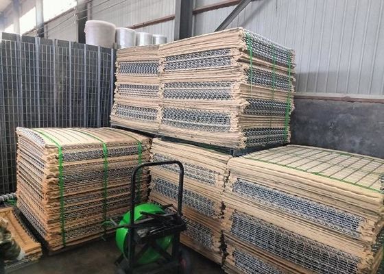 76.2x76.2mm Galvanized Welded Mesh Gabion Barrier for  Defense