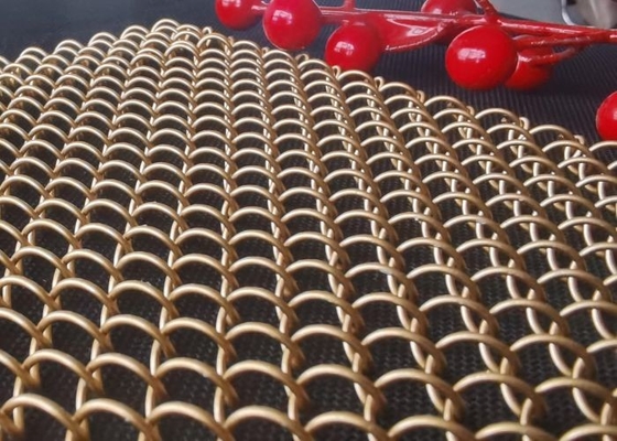 Architectural Metal Mesh Curtain 2mm Wire Diameter 40-85% Open Area