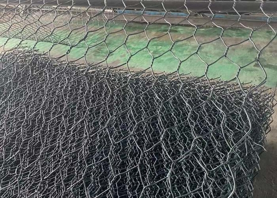 PVC Coated Gabion Wire Mesh 80mmx100mm Hexagonal Hole for Slope Paving