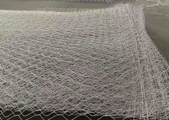 Silver Galvanized Gabion Wire Mesh For Retaining Wall System 80mmx100mm