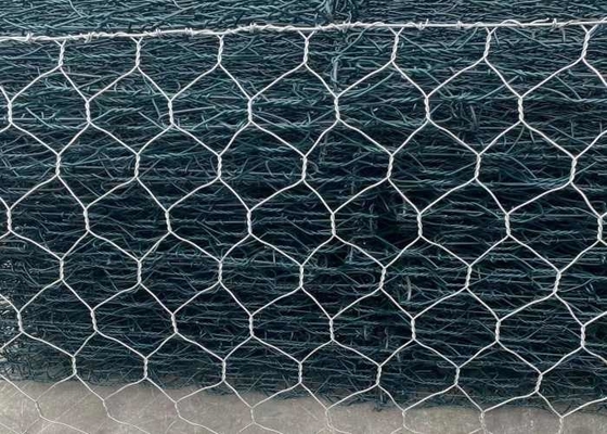 High Tensile Galvanized Gabion Mesh PVC Coated 60x80mm For Riveway Protection
