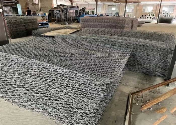 Eco Friendly Metal Gabion Baskets Silver Galvanized / PVC Coated