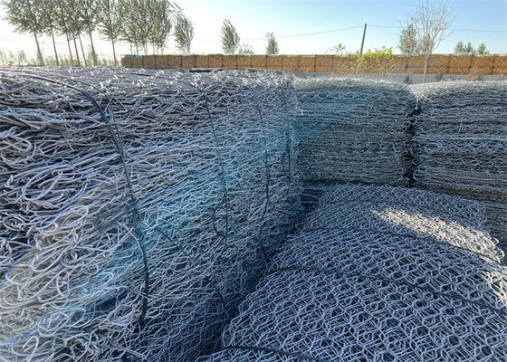 80mm*100mm Mental 4mm Gabion Baskets Solutions Mesh Opening Bv Certification