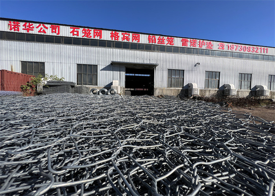 1m-2m Width Galvanized Gabion Box 80x100mm Mesh Size