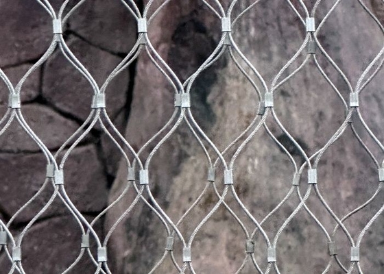 Rhomboid Hole Rockfall Prevention Netting with Ferruled Connection for Zoo