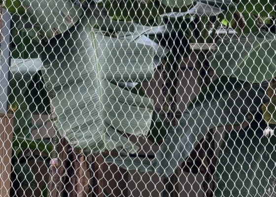 Stainless Steel Zoo Rope Mesh 83x138mm Rhomboid Hole for Animal Enclosures