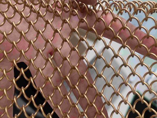 Baking Varnish Decorative Wire Mesh Shiny Silver Metal Coil Curtain