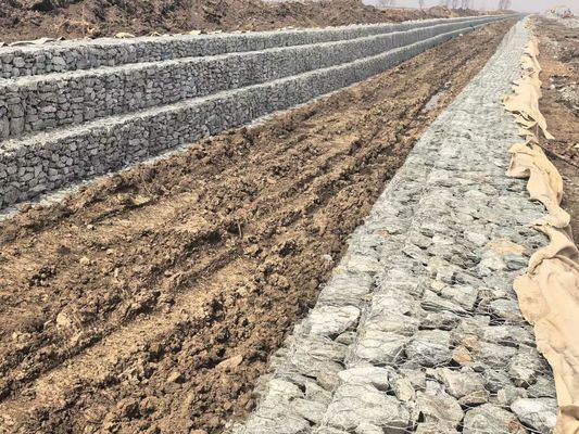 Flood Bank or Guide Bank Gabion Mesh with Wire Diameter 2.0mm-4.0mm