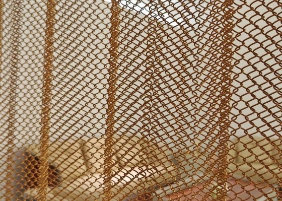 Decorative Wire Mesh Metal Mesh Curtain with 3-20mm Diamond Height 0.5-2mm Wire Diameter and 4.2-6 Kg/m2 Weight