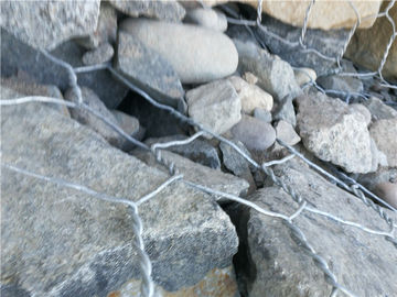 Galfan Coated Metal Gabion Baskets , Woven Gabion Baskets Easy Installation