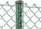 Lightweight Pvc Coated Chain Link Fence Mesh Green / Black / Blue Color