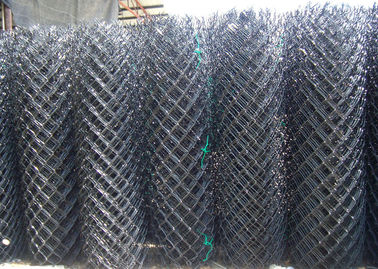 Carbon Steel Galvanized Chain Link Mesh Fence Diamond Pattern With Metal Round Post