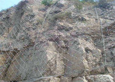 PVC Coated Galvanized Rockfall Netting 2.0mm-4.0mm Wire 50mm Holes