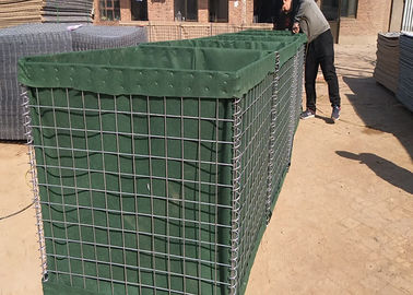 Longlife Defensive Bastion Barrier , Green Defensive Gabion Box Filled With Sand