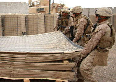Brown Color Welded Gabion Wall Bastion Or Army Defensive With Galfan Wire