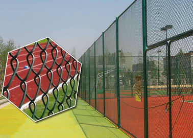 Carbon Steel Galvanized Chain Link Mesh Fence Diamond Pattern With Metal Round Post