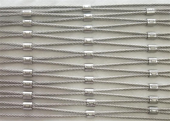 Stainless Steel Zoo Rope Mesh 83x138mm Rhomboid Hole for Animal Enclosures