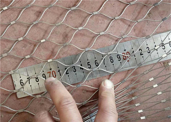 304 Flexible Stainless Steel Rope Mesh Knotted / Ferrule