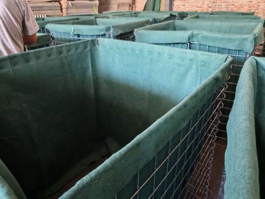 Galvanized Wire Collapsible Sand Earth Filled Defence Barriers with Non-Woven Polypropylene and Stackable Design