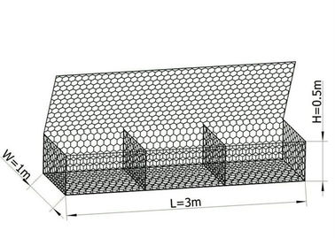 Hexagonal Shape Gabion Rock Mattresses , Plastic Coated Wire Baskets